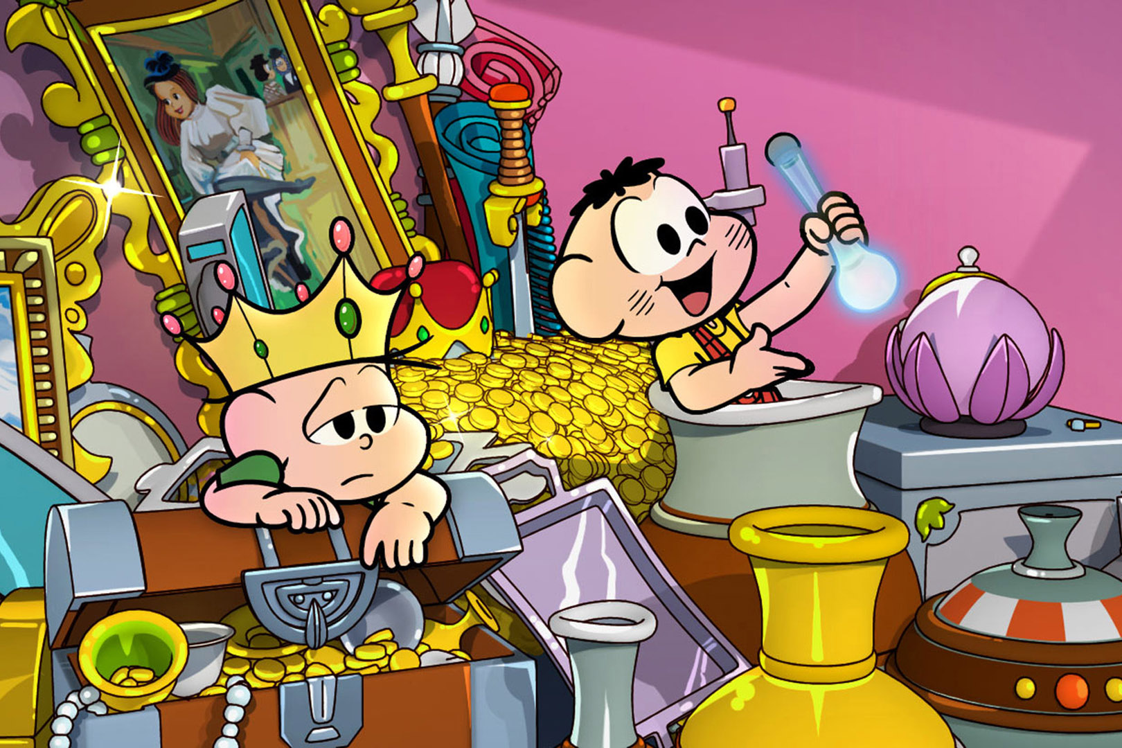 Cena de Turma da Mônica em uma aventura no tempo